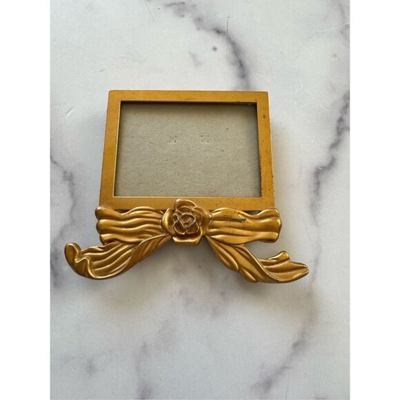 Gold bronze ribbon vintage frame stand alone Victorian art nouveau rose - Picture 1 of 4